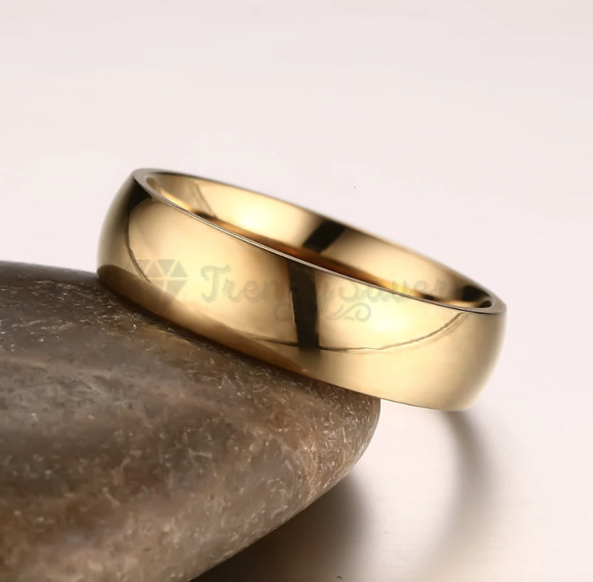 Men Women Couple Wedding Engagement Gold Plated Ring Band Fit Size 13 (23mm) Z+1