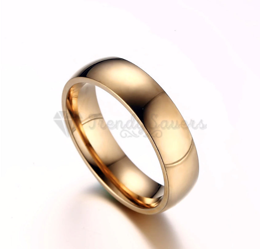 Men Women Couple Wedding Engagement Gold Plated Ring Band Fit Size 13 (23mm) Z+1