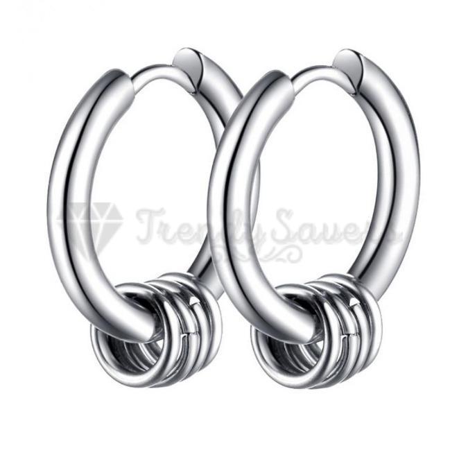 10MM Small Simple Casual Cartilage Labret Nose Ring Huggie Hoop Sleeper Earrings