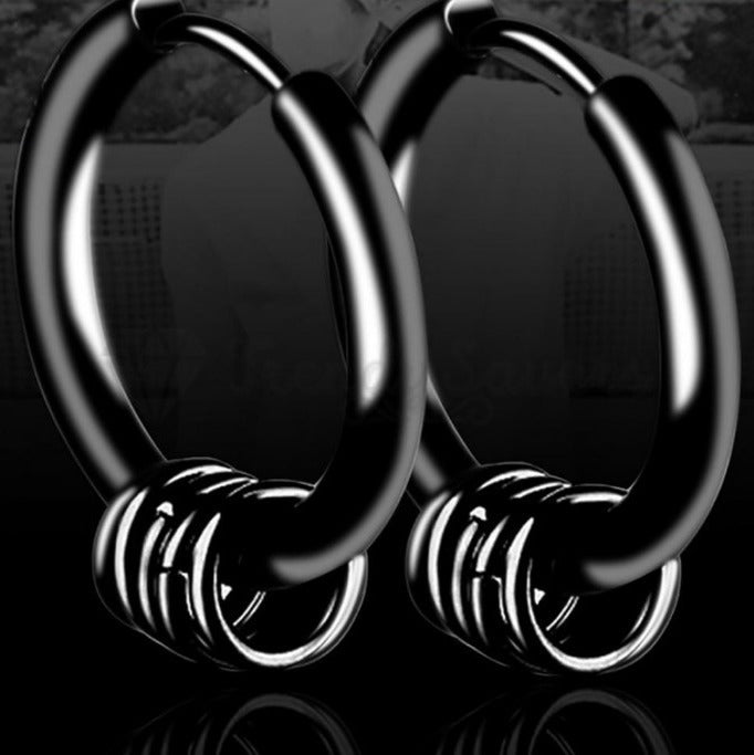 12MM Thick Black Mini Hoop Ring Nose Lip Cartilage Tube Huggie Piercing Earrings