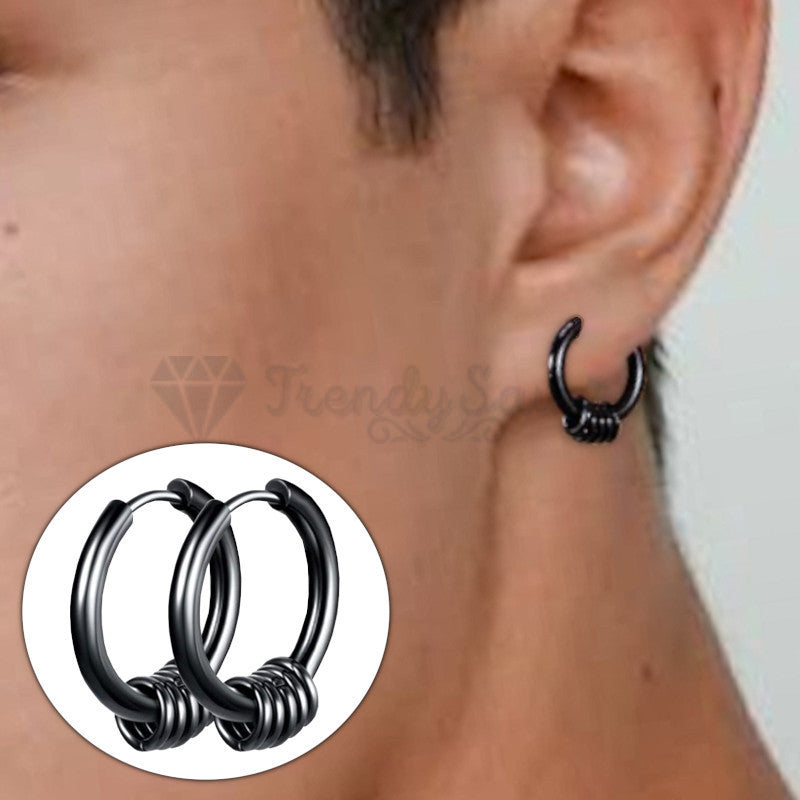 12MM Thick Black Mini Hoop Ring Nose Lip Cartilage Tube Huggie Piercing Earrings