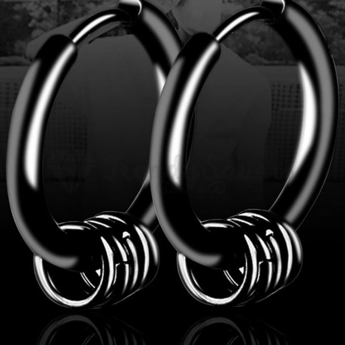 12MM Thick Black Mini Hoop Ring Nose Lip Cartilage Tube Huggie Piercing Earrings