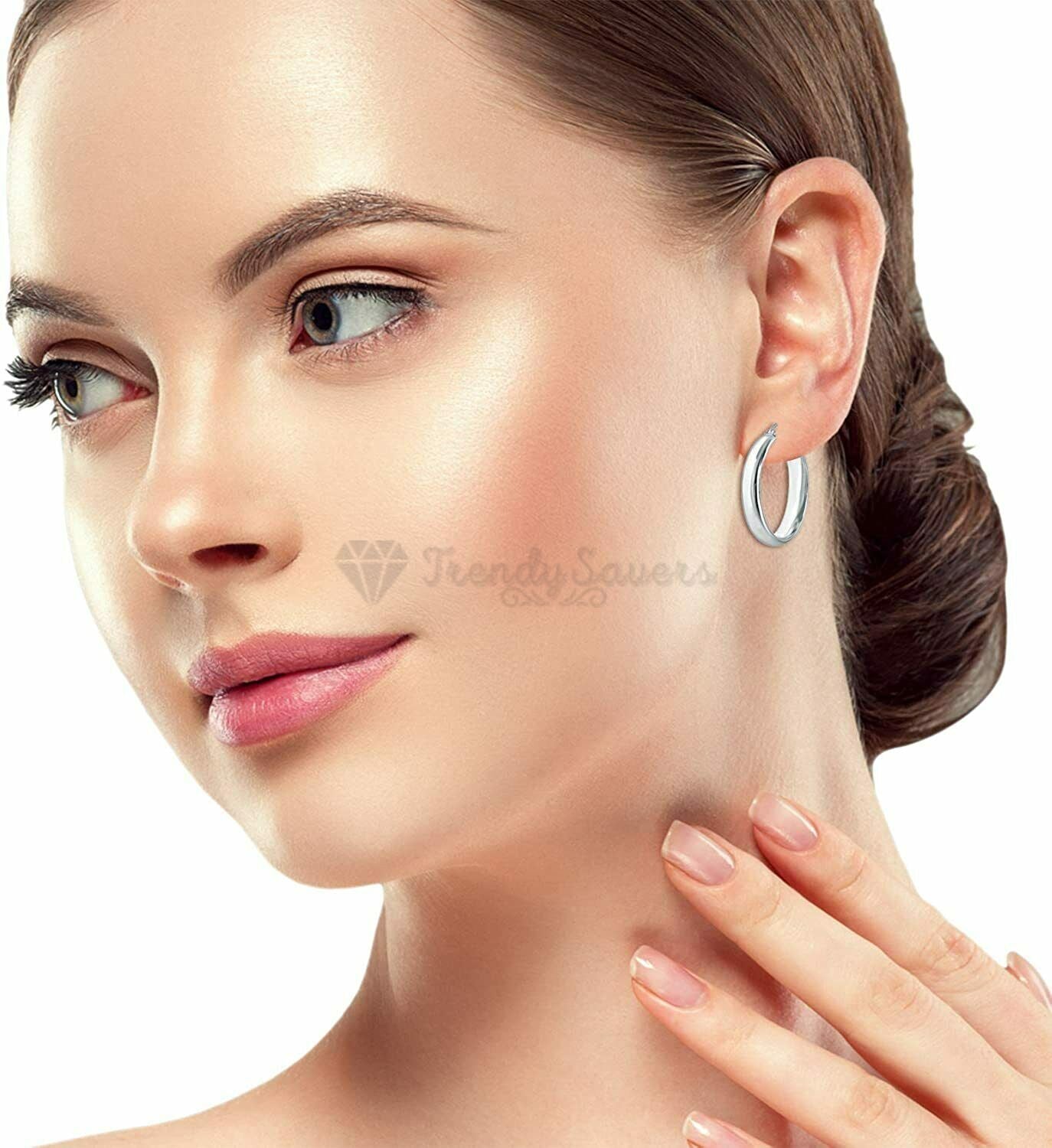 Hypoallergenic Sterling Silver Filled Hoop Huggie Thick Cartilage Fashion Earrings