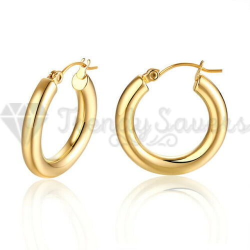 Dazzling Gold Ear Hoops Huggies Medium Thick Hollow Cartilage Women Fashion Earrings