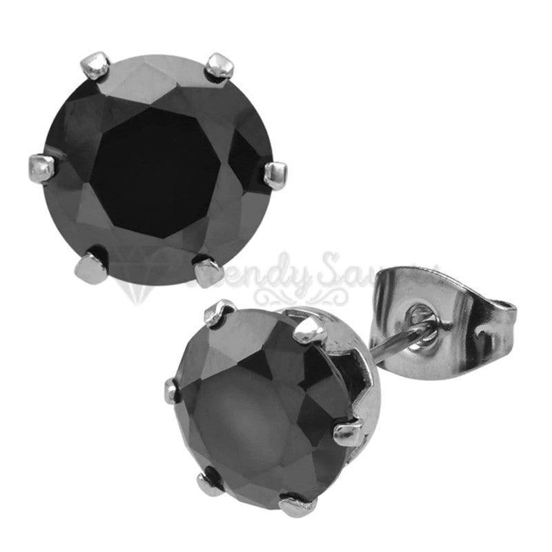 New High Quality Black Stud Piercing Surgical Stainless Steel Earrings 9MM Wide