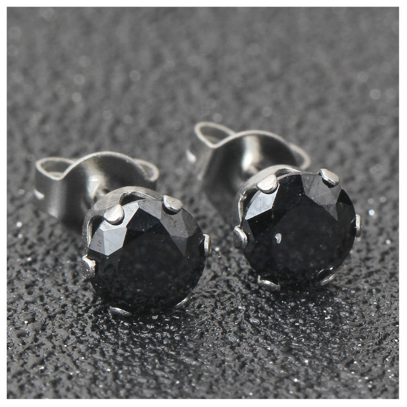 New High Quality Black Stud Piercing Surgical Stainless Steel Earrings 9MM Wide
