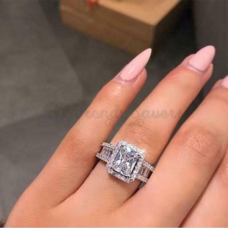 Size 9 (19mm) S - T Classic Silver Tone Wedding Engagement Fashion Ring Jewelry
