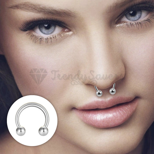 Horseshoe Ring Nose Lip Hoop Cartilage Tragus Helix Ear Piercing Surgical Steel