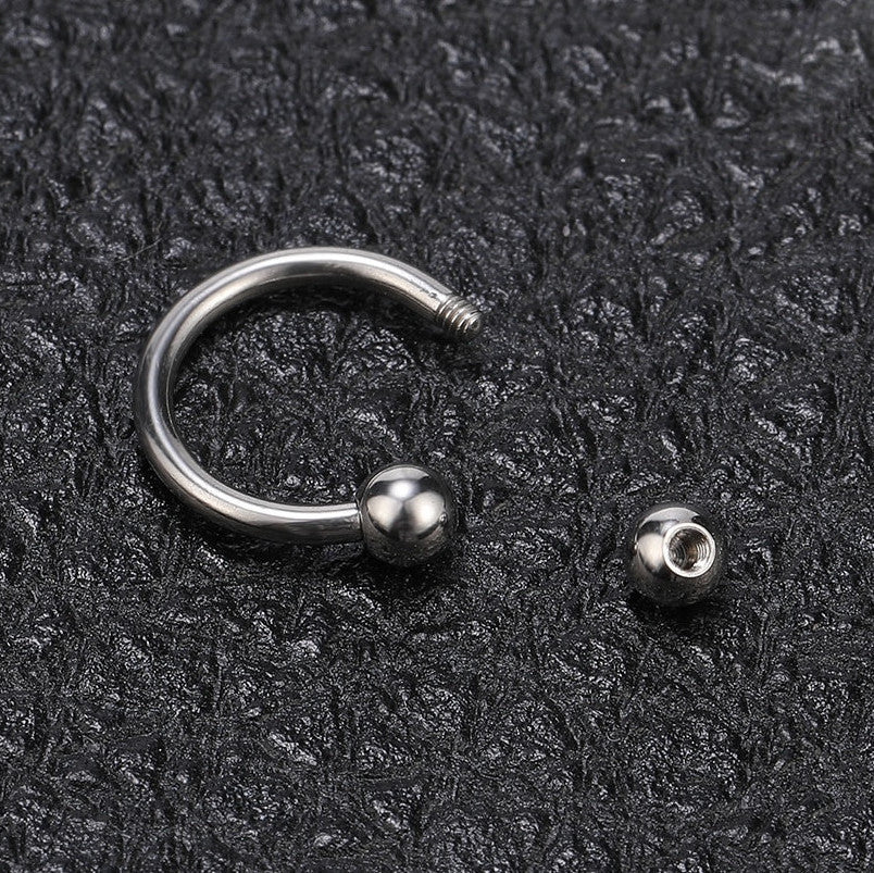 Horseshoe Ring Nose Lip Hoop Cartilage Tragus Helix Ear Piercing Surgical Steel