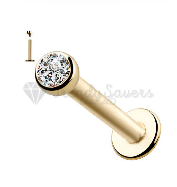 2x Internally Threaded Piercing Nose Stud Cartilage Helix Ring Labret Bars 2.5MM
