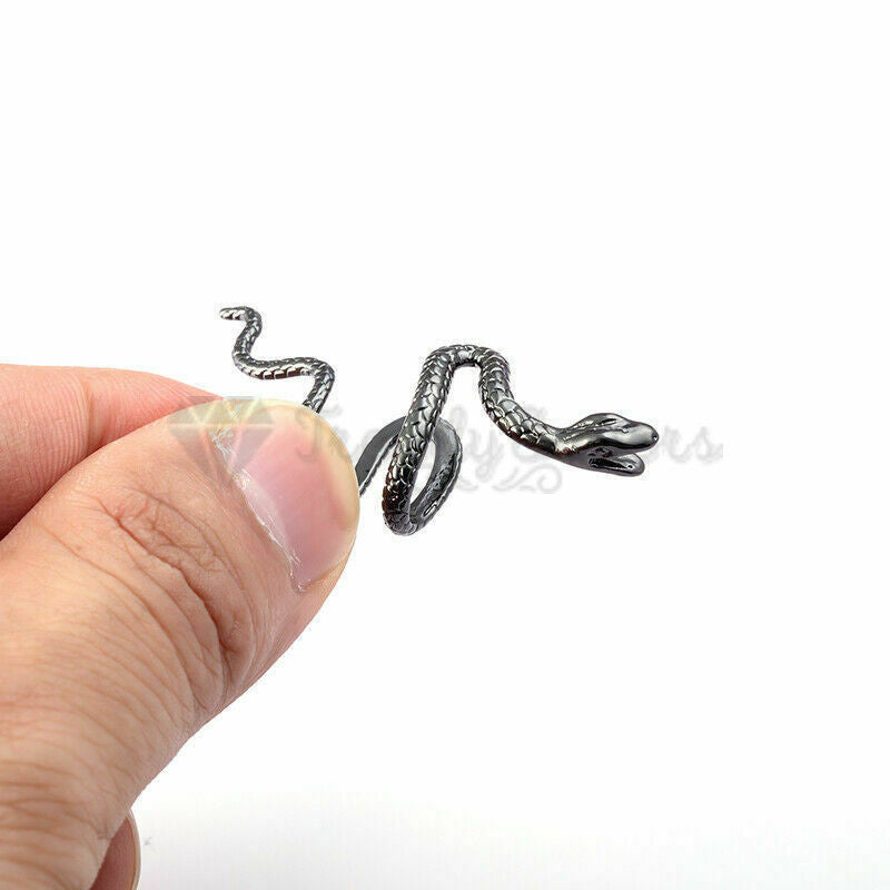 Hypoallergenic Stainless Steel Black Snake Wrap Cuff Cartilage Earrings Unisex