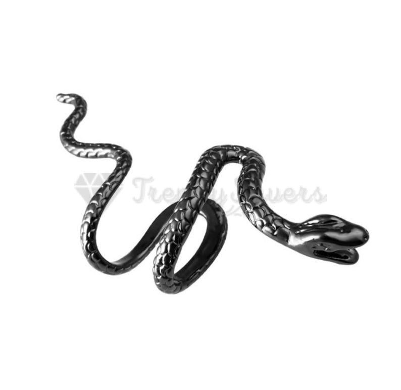 Hypoallergenic Stainless Steel Black Snake Wrap Cuff Cartilage Earrings Unisex