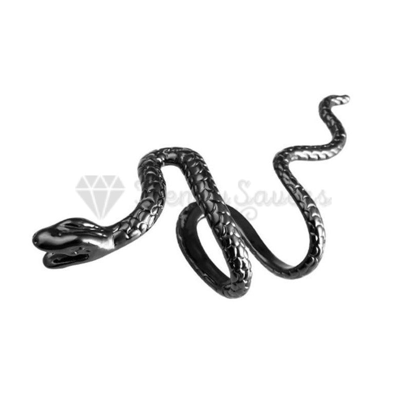 Hypoallergenic Stainless Steel Black Snake Wrap Cuff Cartilage Earrings Unisex