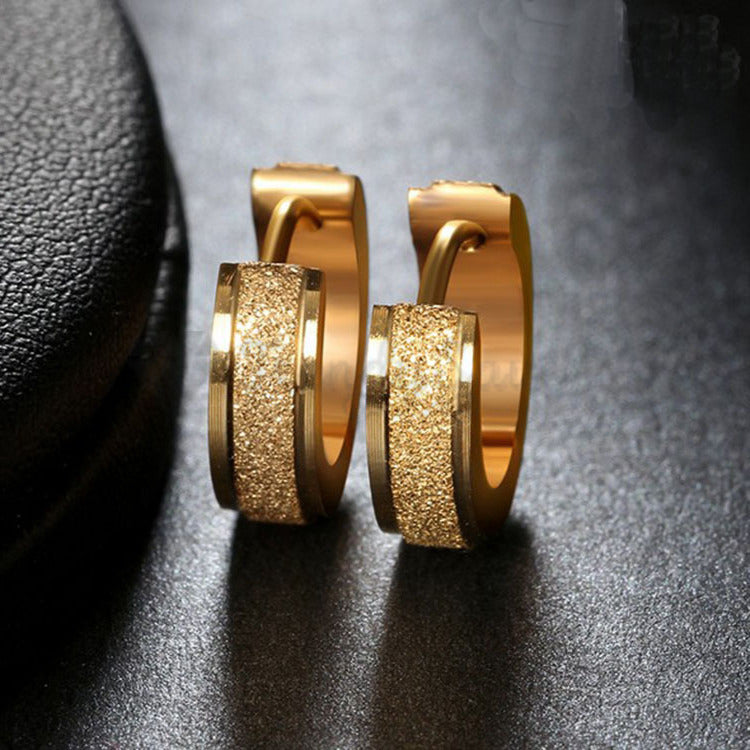 New Stainless Steel Lock Key Asymmetric Pendant Huggie Earrings PVD Gold  Plated Dangle Hoop Earrings For Girls Gift