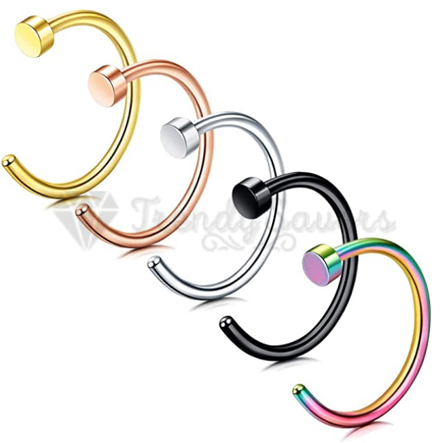 5PCS Surgical Steel Fake Helix Daith Ear Nose Rings Septum Body Piercing Gift Bag