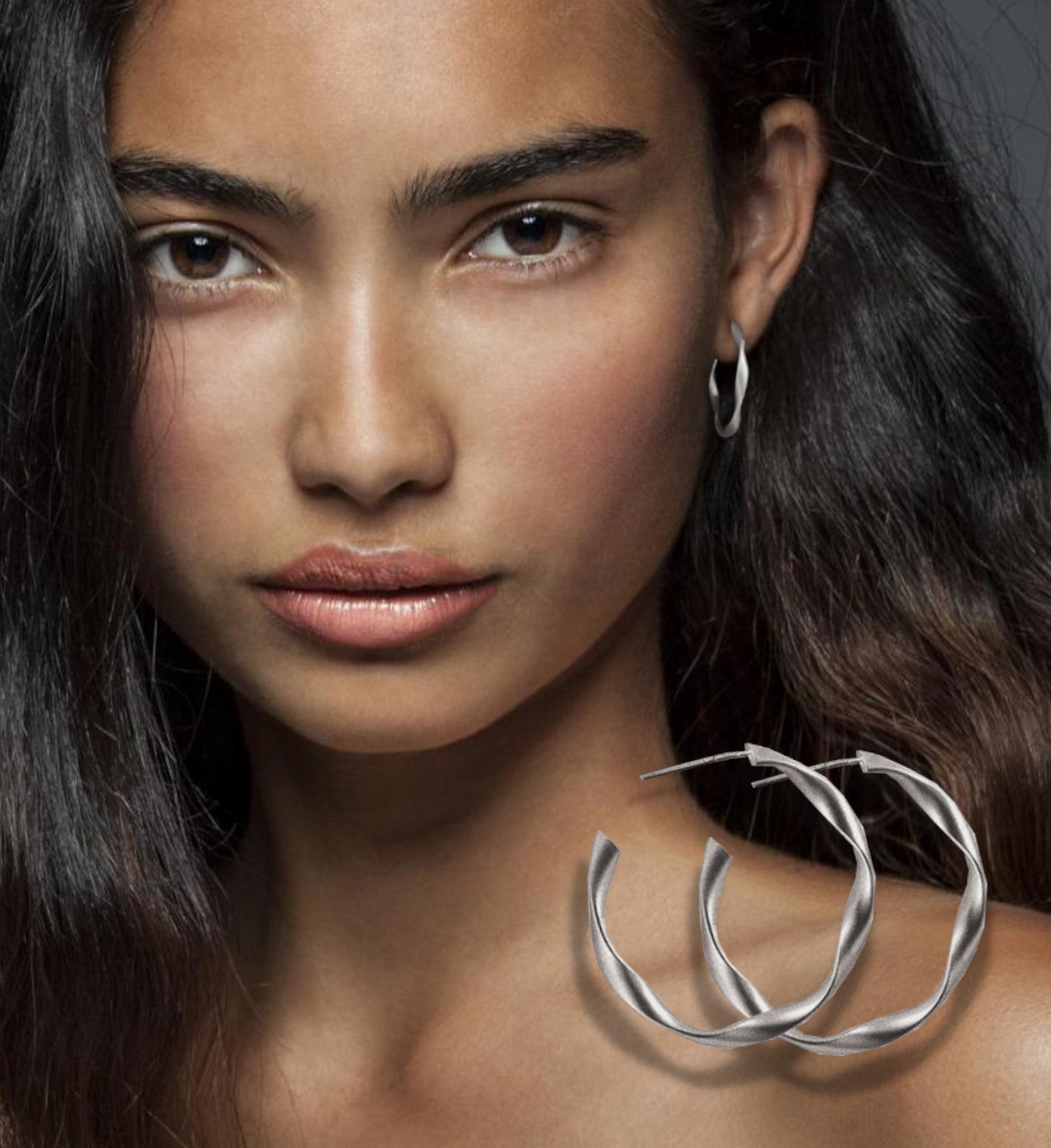 Classic Silver Chrome Cartilage Smooth Hollow Round Clicker Stud Hoop Earrings