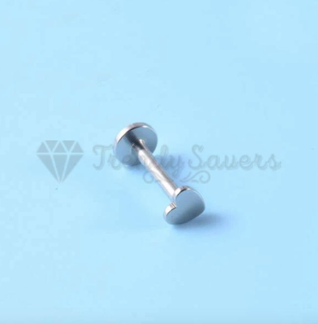 3MM Heart Shaped Silver Cartilage Labret Lip Nose Helix Stud Ring Jewelry Pair