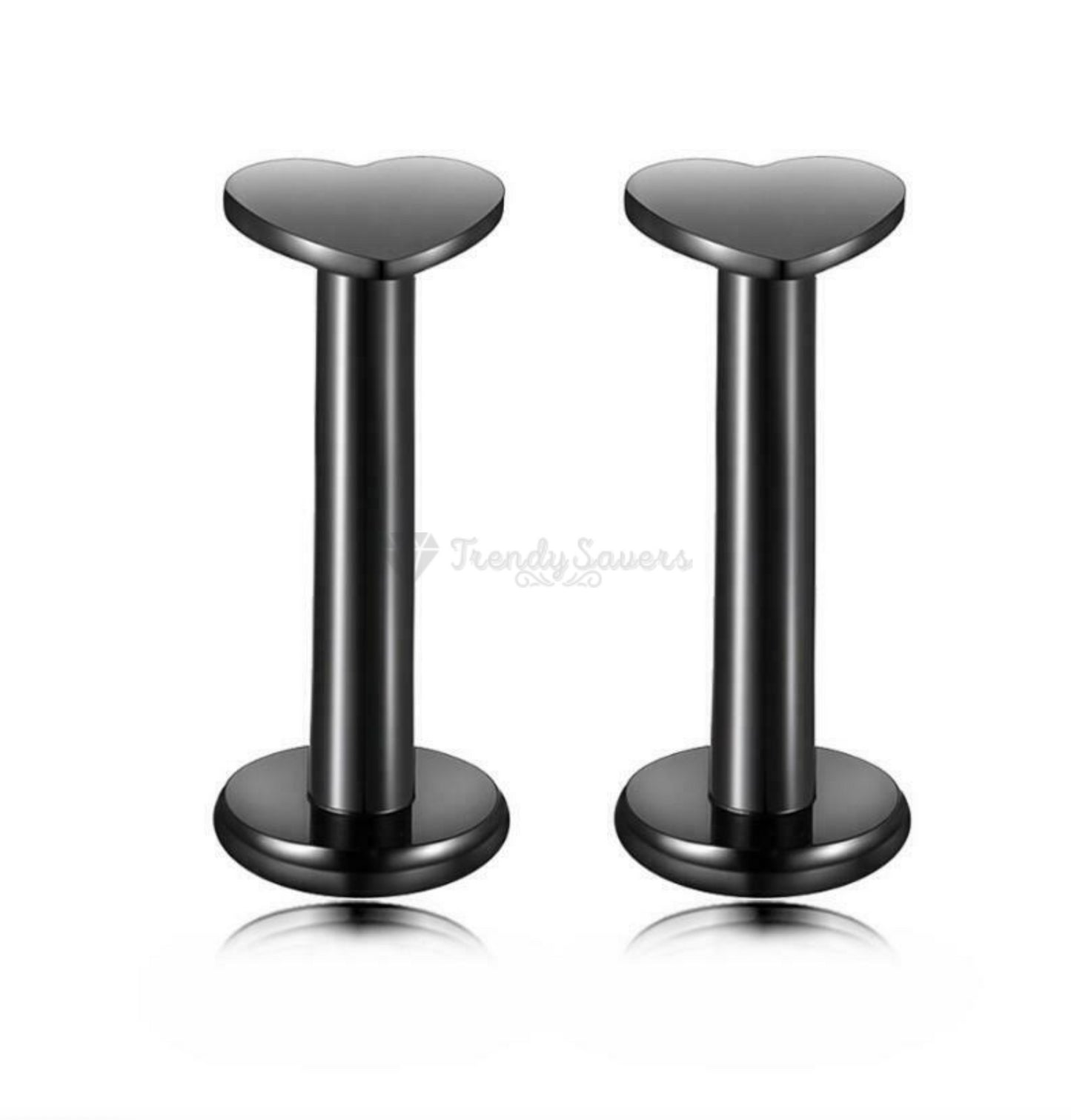 4MM Black Acrylic Lip Nose Ear Stud Ring Bar Labret Cartilage Body Piercing Pair