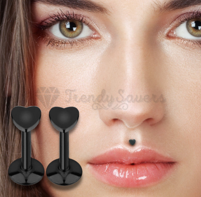 5MM Acrylic Bar Pair Labret Monroe Cartilage Helix Tragus Nose Black Stud Rings