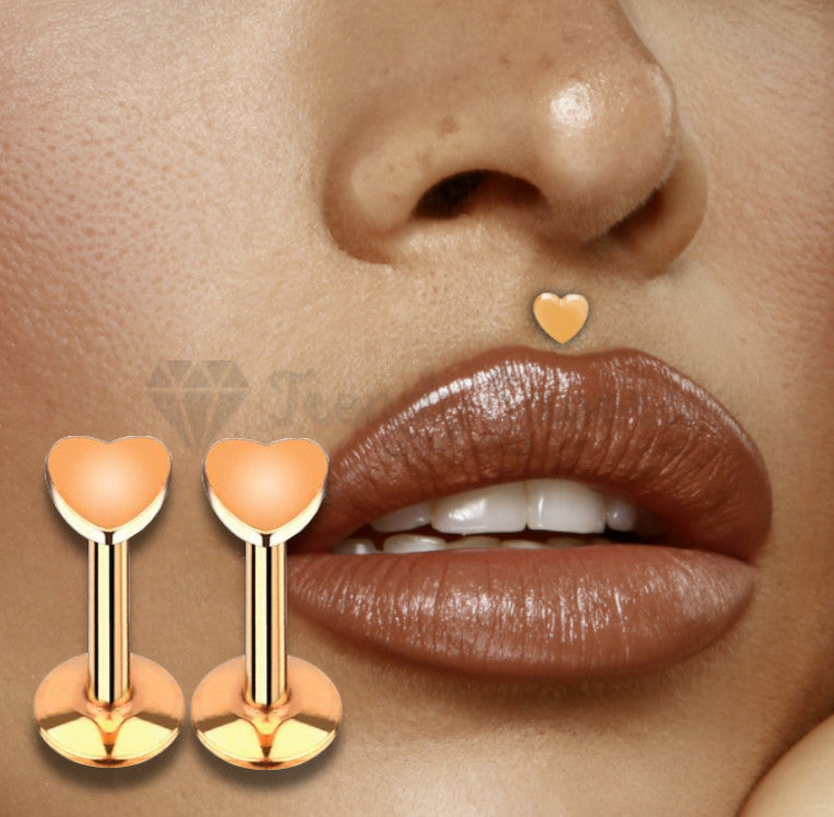 5MM Rose Gold Plated Cartilage Helix Monroe Lip Ear Nose Acrylic Stud Ring Pair