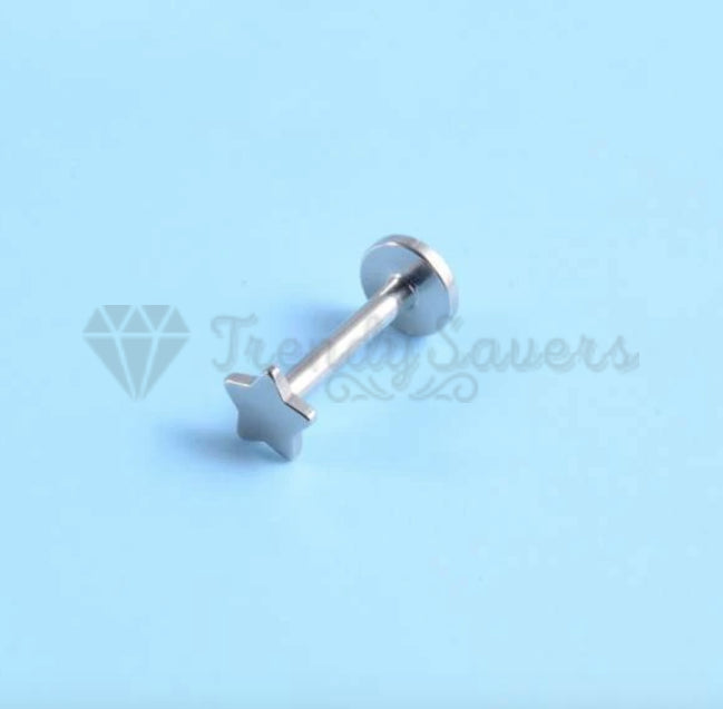 Small 5MM Labret Monroe Cartilage Helix Tragus Silver Stud Pair Piercing Jewelry