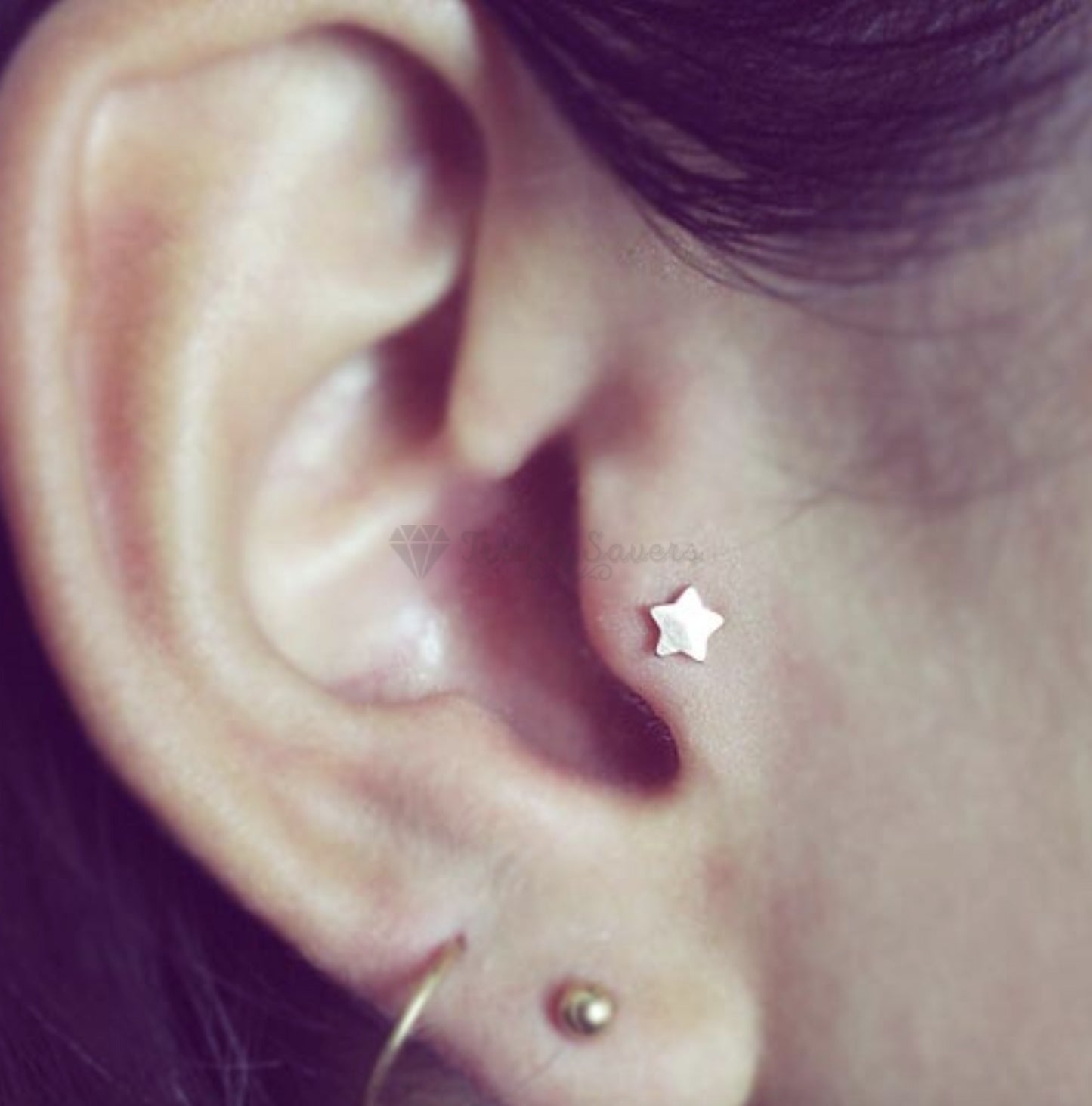Small 5MM Labret Monroe Cartilage Helix Tragus Silver Stud Pair Piercing Jewelry