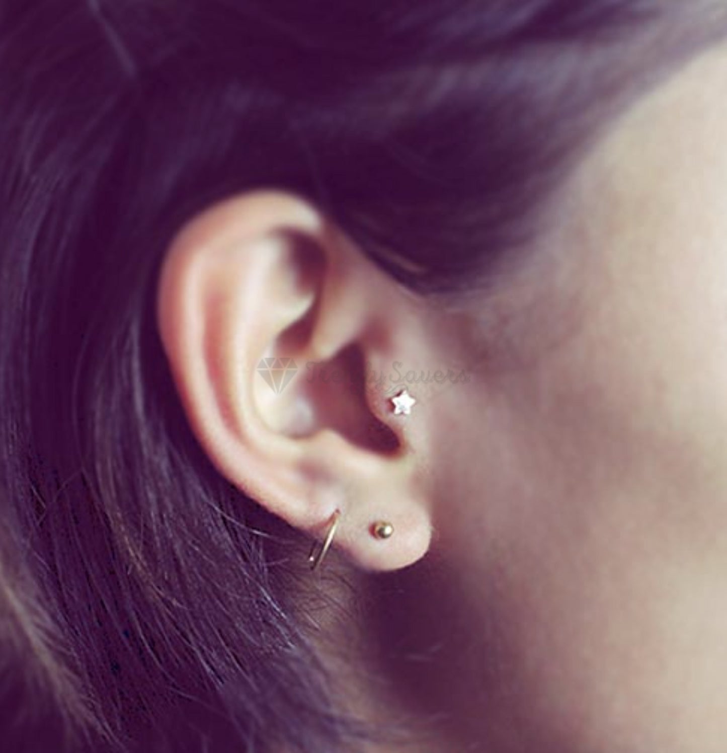 Small 5MM Labret Monroe Cartilage Helix Tragus Silver Stud Pair Piercing Jewelry