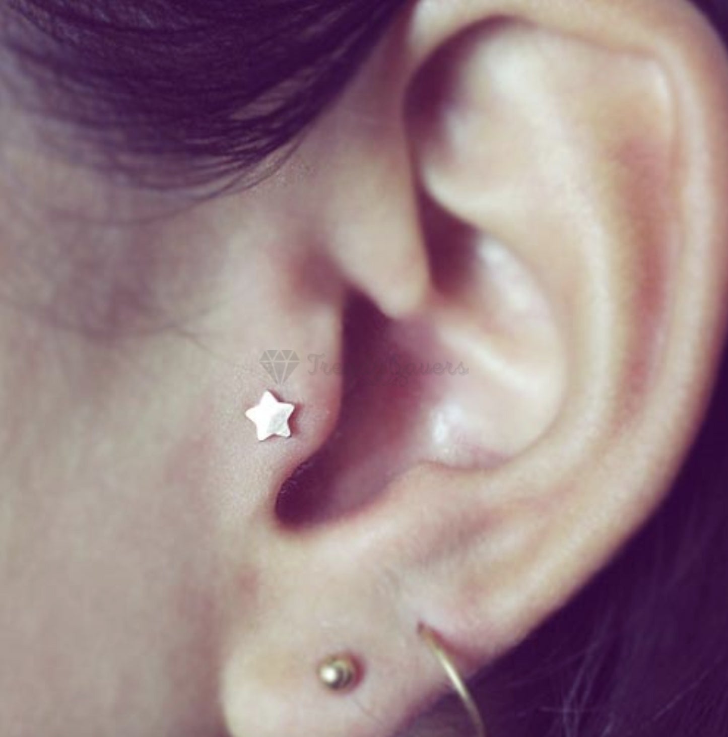 Small 5MM Labret Monroe Cartilage Helix Tragus Silver Stud Pair Piercing Jewelry