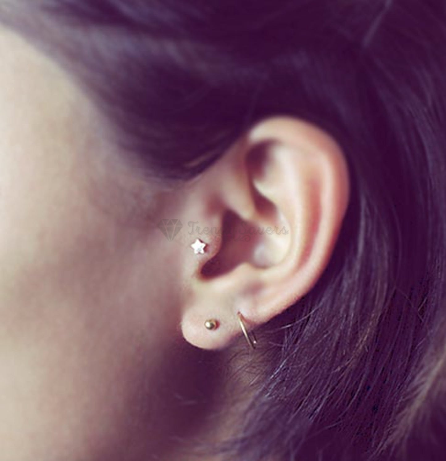 Small 5MM Labret Monroe Cartilage Helix Tragus Silver Stud Pair Piercing Jewelry