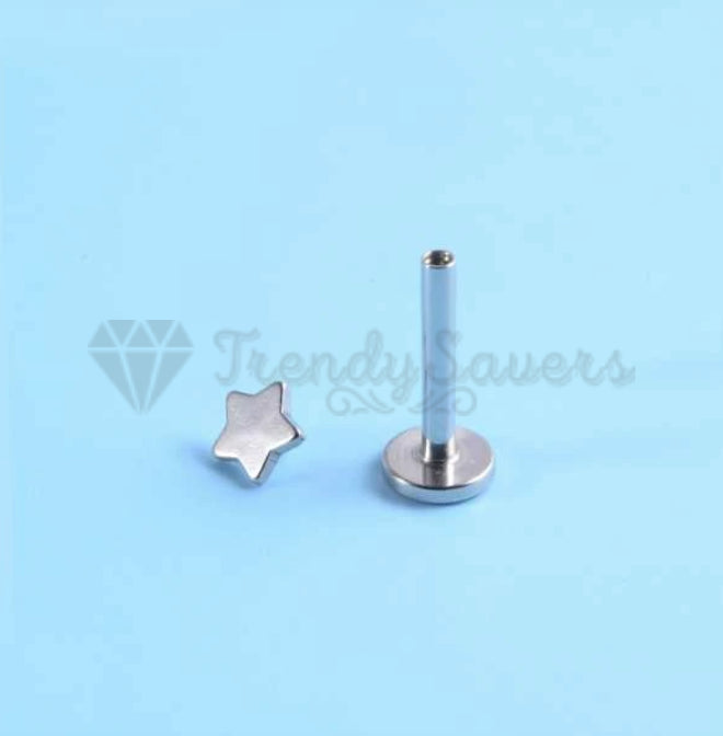 Small 5MM Labret Monroe Cartilage Helix Tragus Silver Stud Pair Piercing Jewelry