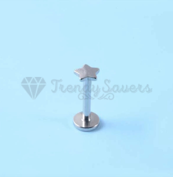 Small 5MM Labret Monroe Cartilage Helix Tragus Silver Stud Pair Piercing Jewelry