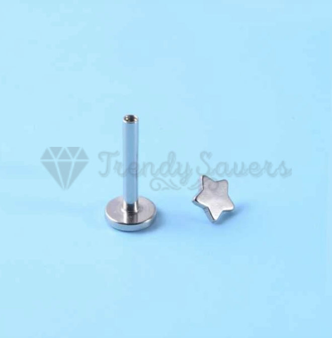 Small 5MM Labret Monroe Cartilage Helix Tragus Silver Stud Pair Piercing Jewelry