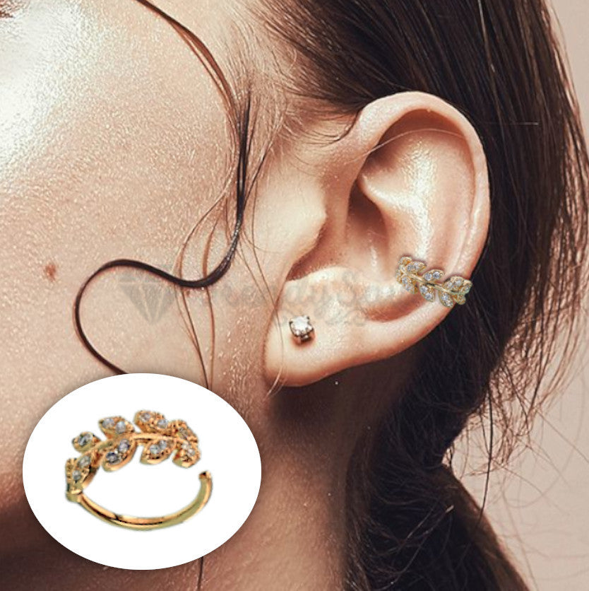 1pc Clip On Ear Cuff Fake Earring Non Pierced Ring Wrap Surgical Steel Gold 8MM