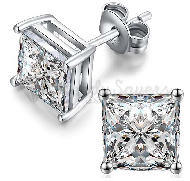 Mens square deals cubic zirconia earrings