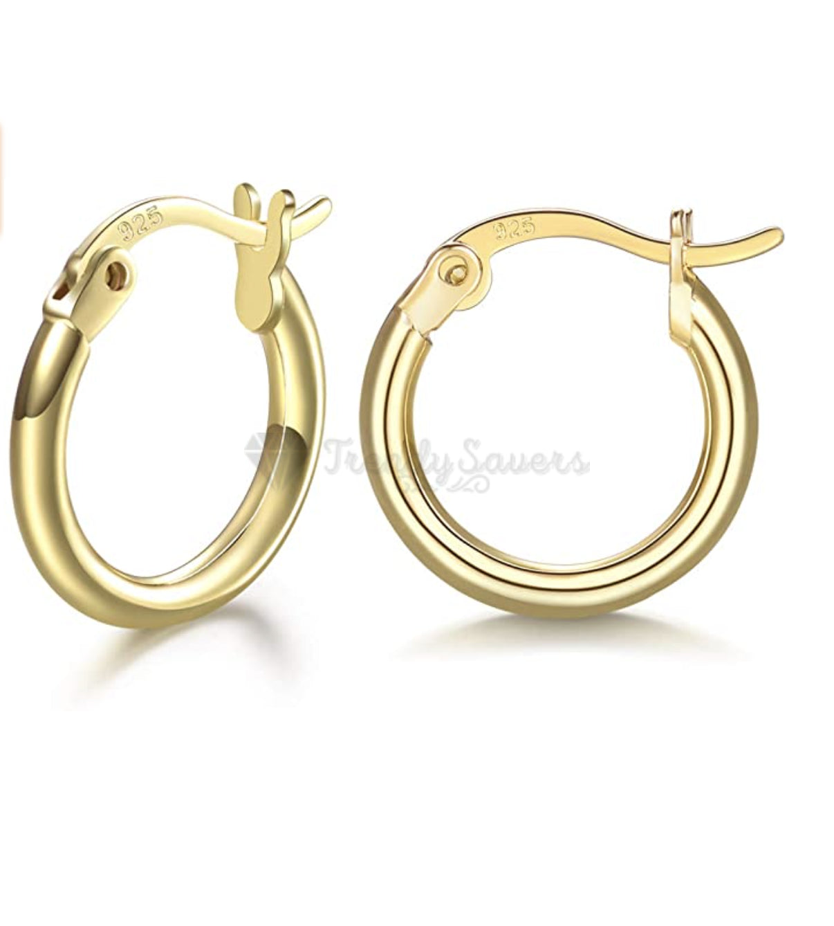 13MM Small Post Round Yellow Gold Clicker Hoop Cartilage Earrings Unisex Jewelry