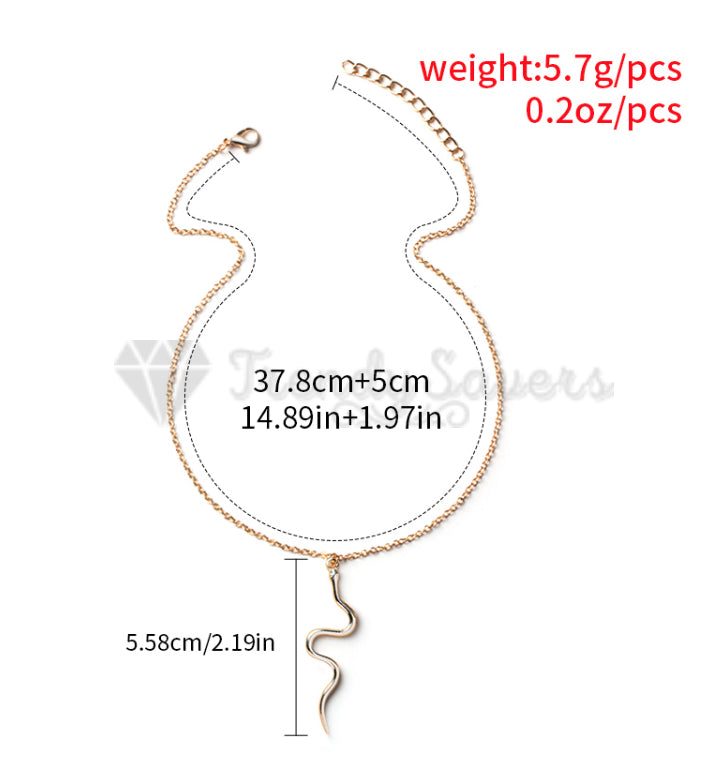 18ct Rose Gold Plated Snake Pendant Animal Serpent Punk Fashion Chain Necklace