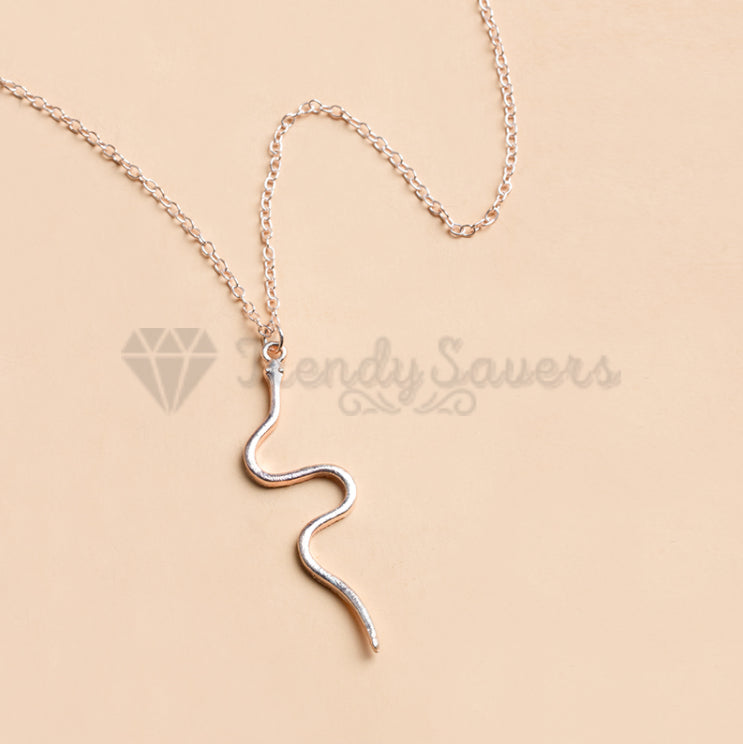 18ct Rose Gold Plated Snake Pendant Animal Serpent Punk Fashion Chain Necklace