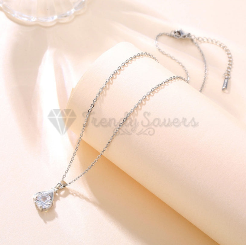 Round Cut Cubic Zircon Palm Hand Pendant Sterling Silver Chain Necklace Jewelry