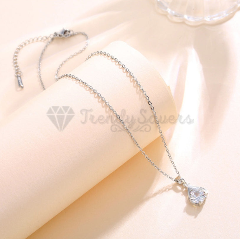 Round Cut Cubic Zircon Palm Hand Pendant Sterling Silver Chain Necklace Jewelry
