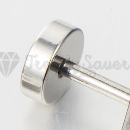 Square Princess Cut CZ Prong Set Silver Unisex Surgical Steel Stud Earrings 8MM