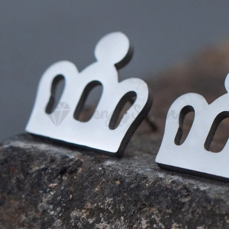 Surgical Steel Crown Shape Ear Studs Earrings Silver Womens Girls Jewellery Gift