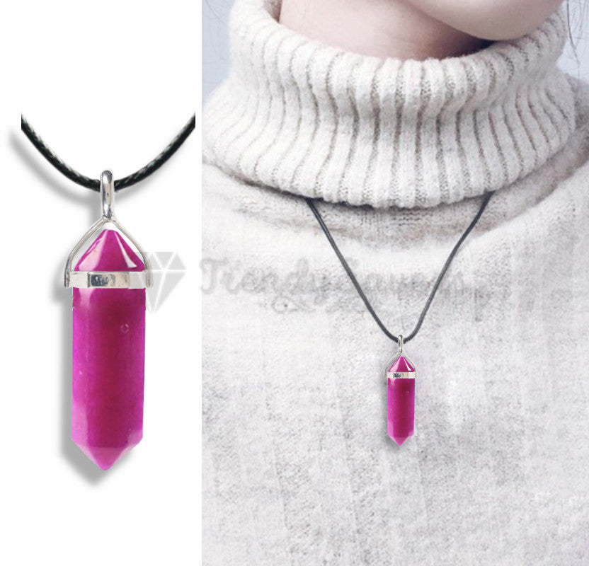 Rose Pink Quartz Chakra Crystal Healing Gemstone Pendant Necklace Jewellery Gift