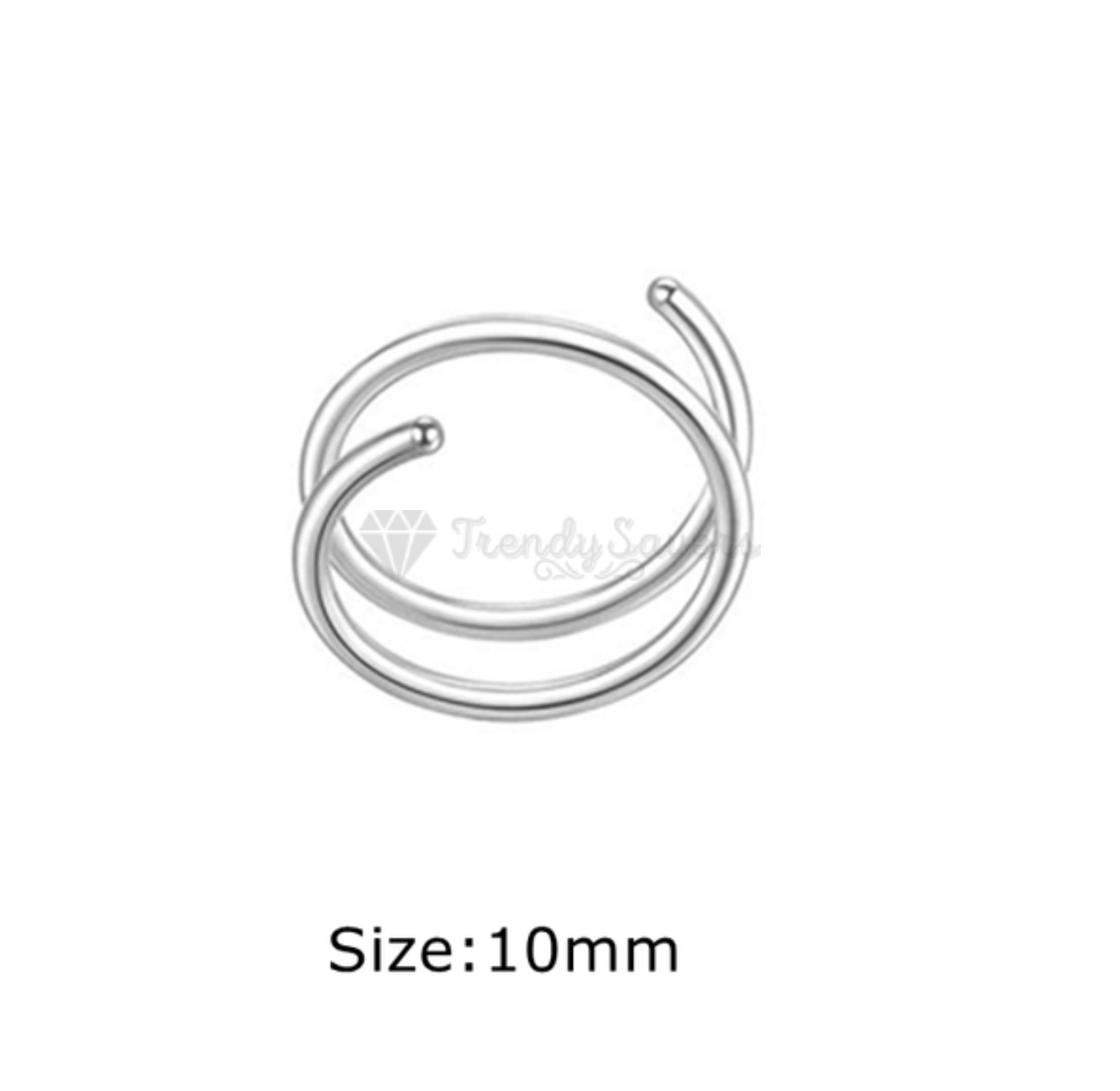 1pc Surgical Steel Thin Nose Ring Double Spiral Hoop Tragus Daith Piercing 10MM