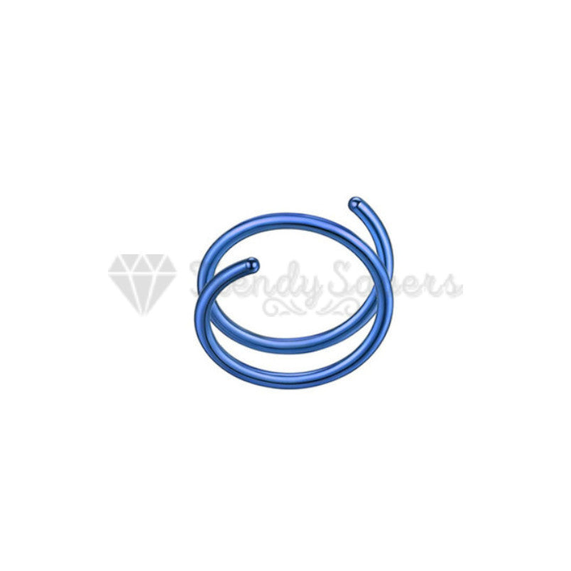 6MM Surgical Steel Blue Double Spiral Nose Ring Ear Piercing Hoop Earrings 1pc