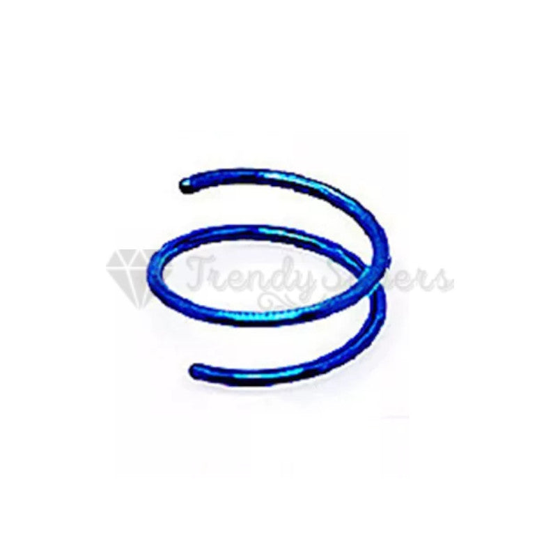 6MM Surgical Steel Blue Double Spiral Nose Ring Ear Piercing Hoop Earrings 1pc