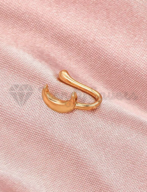 Sterling Silver Filled Moon Shape Ring Non Piercing Gold Cuff Nose Clips Jewelry