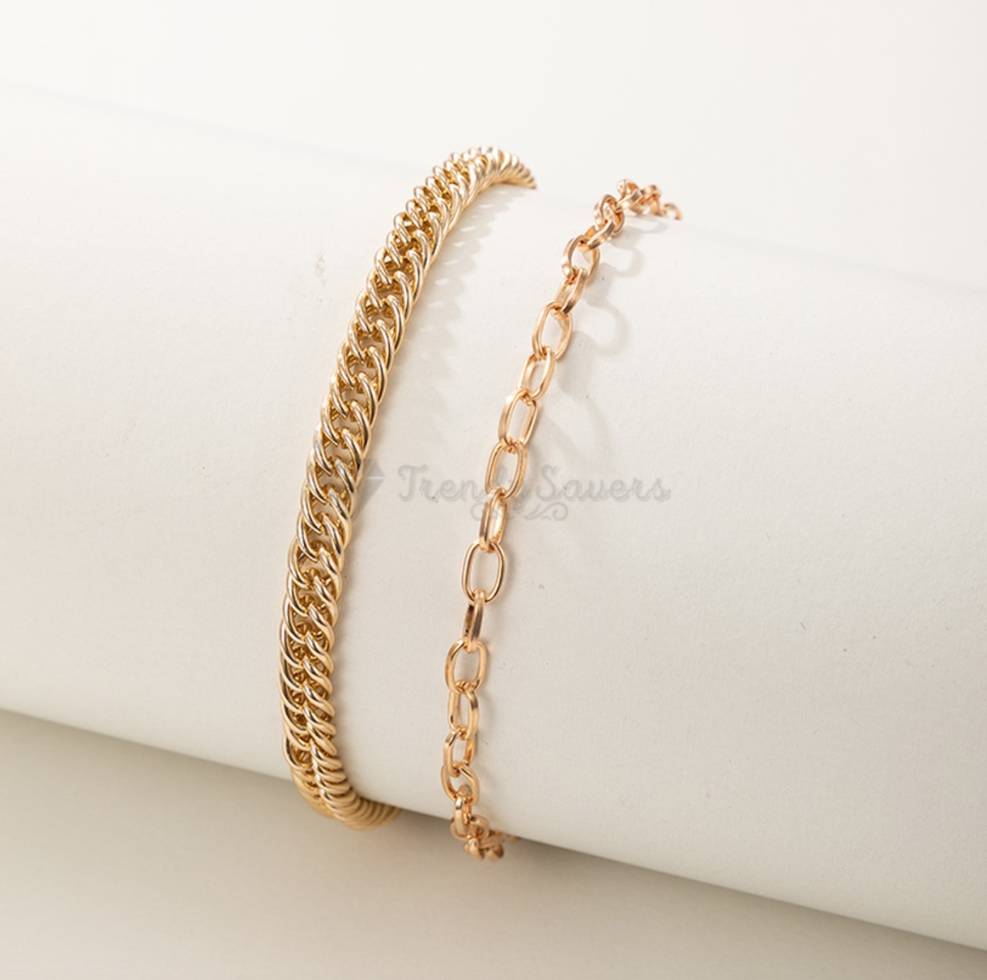 Classic Gold Plated Cable Curb Cuban Chain Bracelet Multi Layer Womens Jewellery