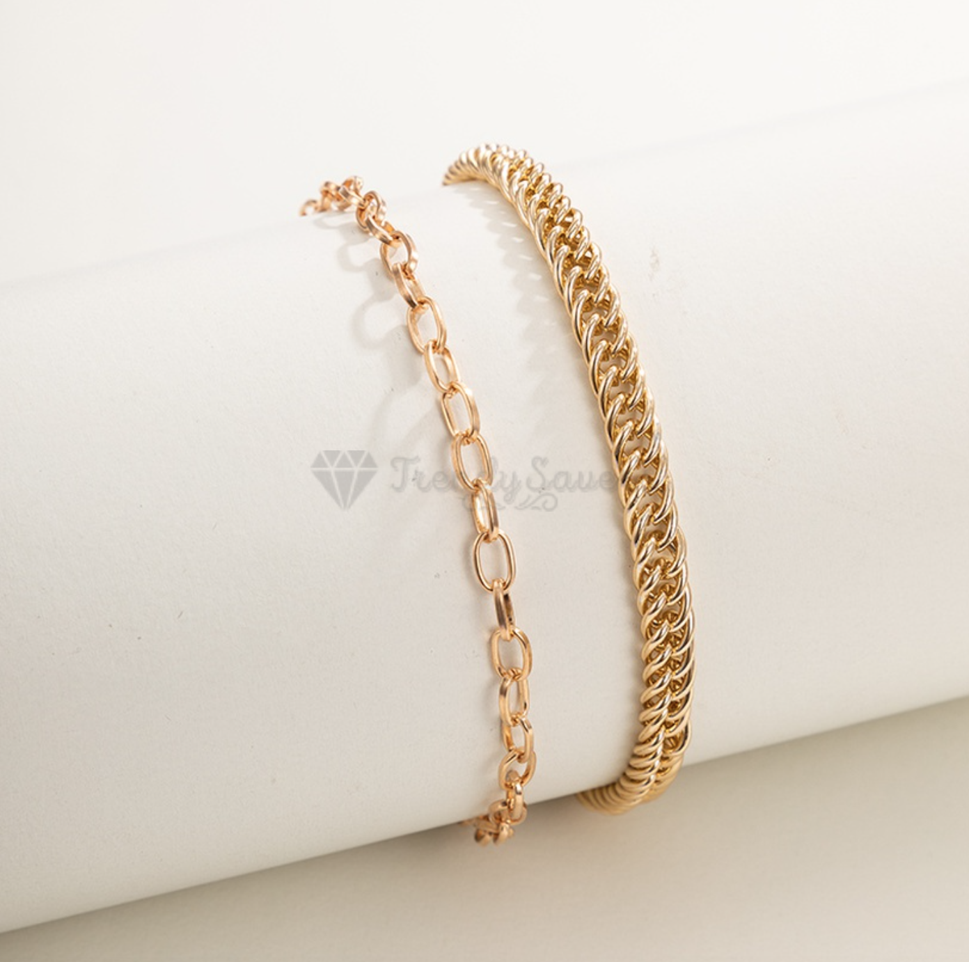 Classic Gold Plated Cable Curb Cuban Chain Bracelet Multi Layer Womens Jewellery