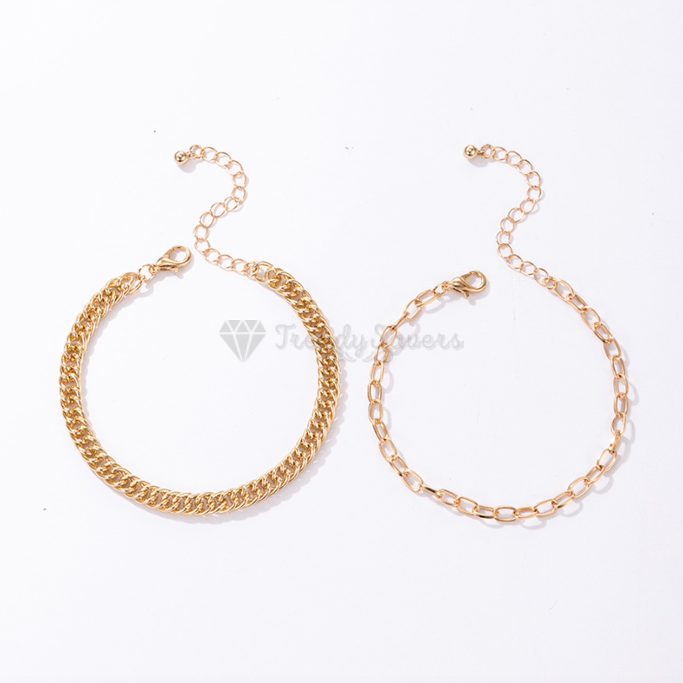 Classic Gold Plated Cable Curb Cuban Chain Bracelet Multi Layer Womens Jewellery