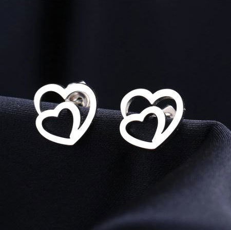 Beautiful Heart Earrings 925 Sterling Silver Women For Girls Jewellery